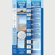 Load image into Gallery viewer, Klingshield Clear View Burglar Bars - 200cm (2 pack)