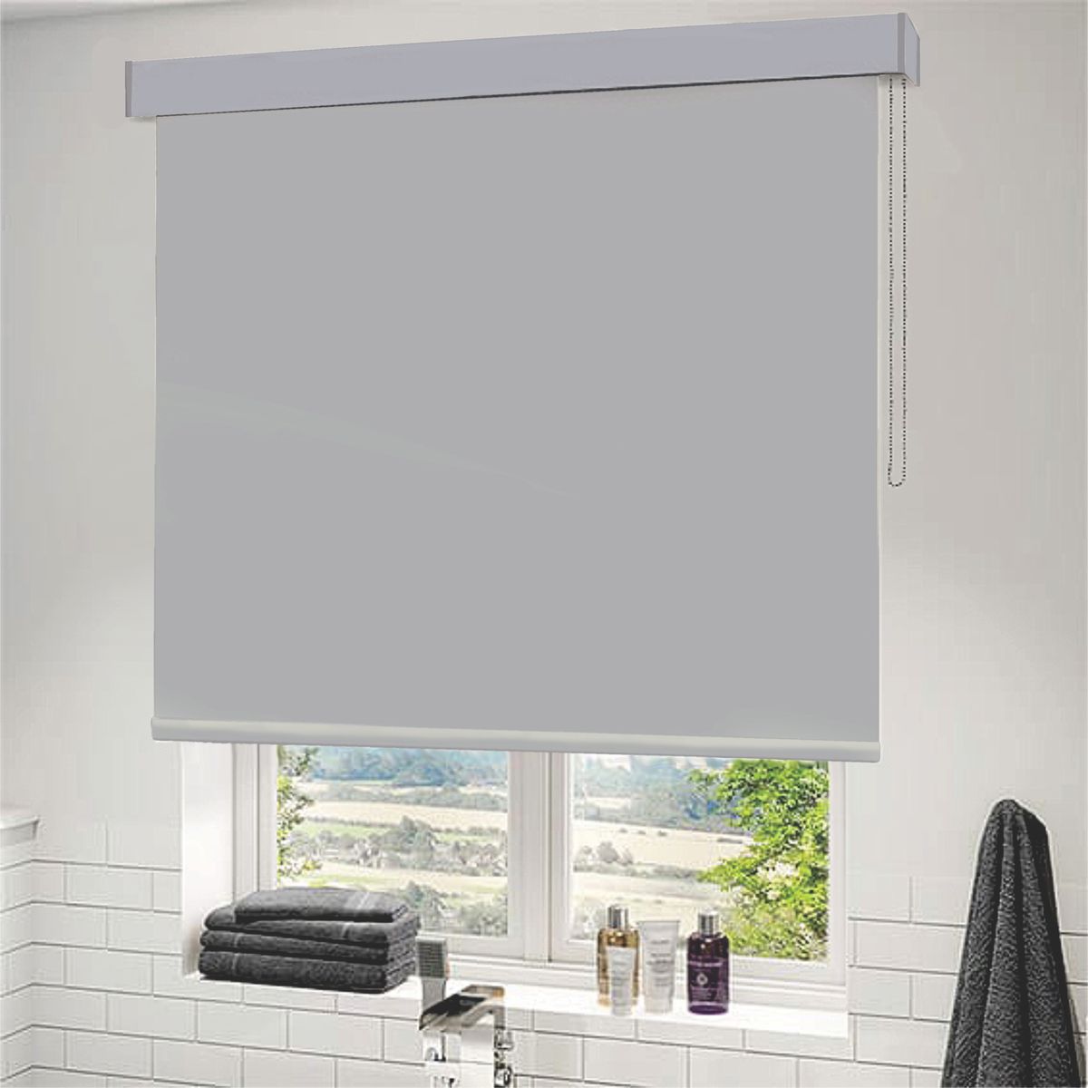 Klingshield Block Out Roller Blind with Valance - 1.6m (W) x 2.2m (L) - Cloud